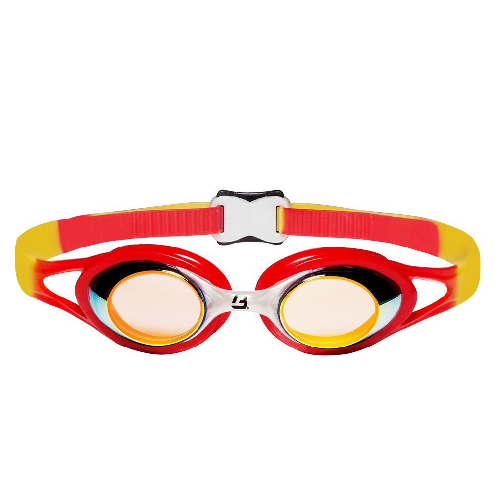 Barracuda Junior Swim Goggle CARNAVAL - Mirror Lenses Anti-fog UV Protection Anti-glare, Silicone Seals Strap, for Kids, Children ages 6-12 IE-34710 (Orange Mirror) (YELLOW)