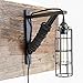 Rustic State Cylinder Long Metal Wire Hanging Pendant Light Cage, Lamp Shade, Bulb Cover Guard, Lighting Fixture for Industrial Vintage Farmhouse DIY Project - 10 Inch - Black