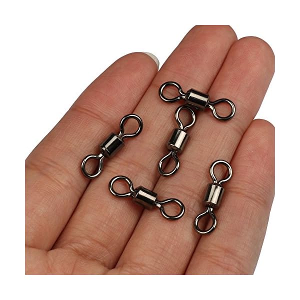SHELURE-Rolling-Barrel-Swivels-For-Fishing-162LB-to-1323LB-Pack-of-100