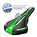 OUTERDO Bike Saddle Mountain Bike Seat Breathable Comfortable Bicycle Seat with Central Relief Zone and Ergonomics Design Fit for Road Bike and Mountain Bike (Black&Green)