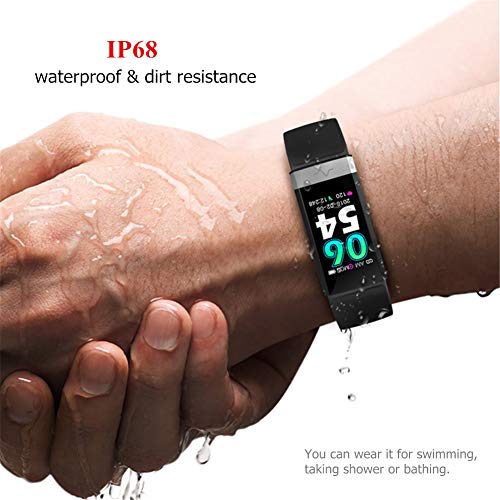 V19 HR ECG + PPG Dual Heart Rate Monitor Fitness Activity Tracker Health Smart Watch with HRV SpO2 Blood Oxygen & Pressure Sleep Monitor IP68 Waterproof HD IPS Color Screen Long Battery Life (Black)