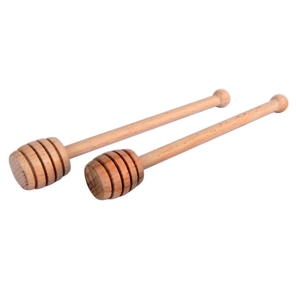 Set of 2 Wooden Honey Dipper for Dispensing Honey | Honey Dipper Sticks | Wooden Honey Stirrer (Pack of 2)