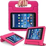 AVAWO Kids Case for Fire 7 - Light Weight Shock Proof Handle Kid-Proof Case for Fire 7 inch Display Tablet (5th Generation - 2015 release), Magenta/Rose