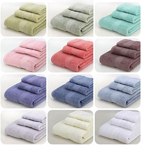 Lariy 3 Pcs / Set 100% Cotton Face Hand Bath Sheet Towel Cloth Plain Soft Travel 477glight grey
