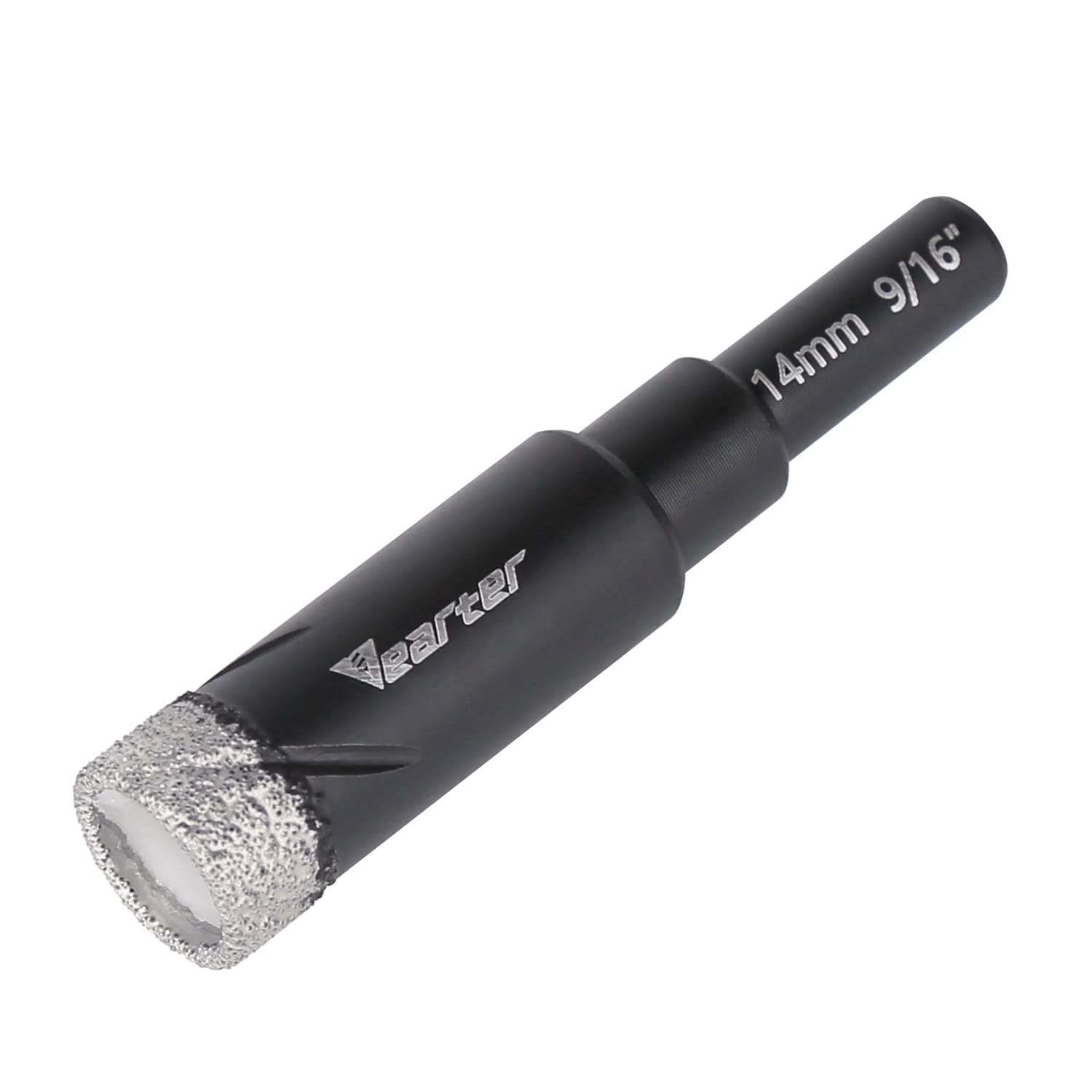 Vearter 14mm Round Shank Vacuum Brazed Dry Diamond Drill Bit Masonry Hole Saw for Tile Marble Granite Ceramic