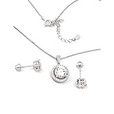 Pierre Lorren 4.2ct Certified Diamond Jewelry SET Diamond Necklace Pendant Earrings Handmade Fine Jewellery for women 18k White GOLD Silver gift for her