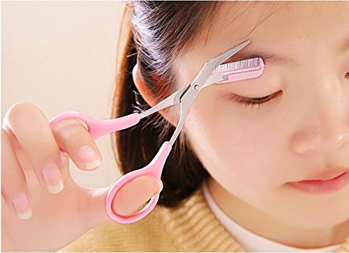 Women Eyebrow blade Trimmer Comb Eyelash Hair Scissors Cutter Remover blade Makeup Tool