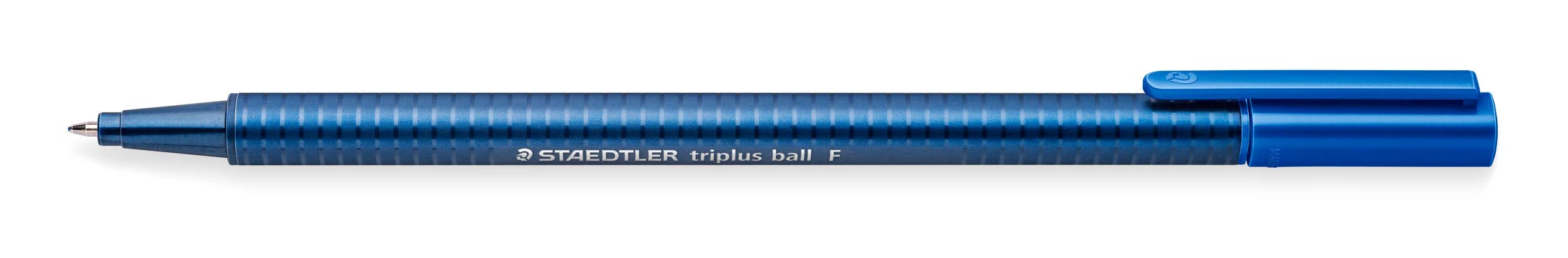 STAEDTLER Triplus Ball 437 F-3 Ballpoint Pen Ergonomic Triangular Shape High Quality Set of 10 Blue Line Width F