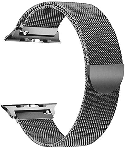 KINGCOOL Replacment Strap for Apple Watch iWatch Series 4 44mm Stainless Steel Milanese Loop Band with Magnetic Closure Gray
