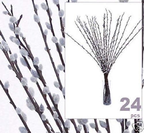 24 pcs 39" Pussy Willow Artificial Silk Flower LiteGrey