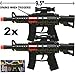 Set of 2 - Toy Police Assault Pistol Machine Gun Includes Sound Black