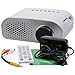 Projector, Syhonic S8 Updated LED Mini Portable Multimedia Home Theater Projector Support HDMI USB SD AV VGA TV Interface Video Games TV Movie Pocket Size Projector (White)