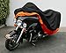 LeaningTech All Season Black&Orange Waterproof Sun Motorcycle Cover, Universally Fits to Harley Davison, Honda, Suzuki, Kawasaki, Yamaha,Street Glide Touring, Lockholes (XXX Large)