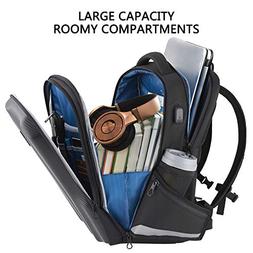 KROSER Travel Laptop Backpack 17.3 Inch Molded Carbon Fiber Gaming