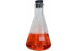 TN LAB SUPPLY TN Lab Erlenmeyer Conical Borosilicate Glass Flask 500ml with Rubber Stopper