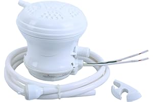 SAMGER S TryE 110V Electric Shower Head Water Heater, Instant Hot Water Heater Shower Head Tankless Bath Pool Cabin Water Shower Head Heater with Plastic Tube White
