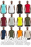 Longline Tanktop w/ Side Zippers Sleeveless Hoodie Jacket (Big Size upto 6XL)