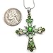 Soulbreezecollection Light Green Christian Cross Heart Shape Pendant Necklace Chain Charm Fashion Jewelry