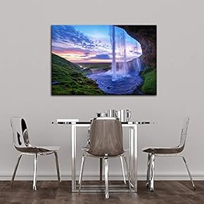 Canvas Wall Art for Living Room,Bedroom Home Artwork Paintings Waterfall Landscape Ready to Hang - 12x18 inches