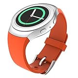 Gear S2 Watch Band, MoKo Soft Silicone Replacement Sport Band for Samsung Gear S2 (SM-R720 / SM-R730 ONLY) Smart Watch, NOT FIT S2 Classic Watch (SM-R732 & SM-R735), NOT FIT Gear Fit2 Watch, ORANGE