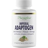 Paradise Herbs Imperial Adaptogens Ashwagandha Blend 60 Capsules | Astragalus and rhodiola in a proprietary herbal formula, vegetarian dietary supplement for daily energy support