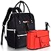 Baby Diaper Bag Backpack Organizer - Multi-Function Designer - Wide Open Tote Bag for Mom Dad Boys & Girls - Waterproof - Bonus Stroller Organizer - Black