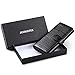JEEBURYEE RFID Blocking Wallet for Women Large Capacity Genuine Leather Clutch Wallet Card Holder Long Ladies Trifold Wallet Purse Black