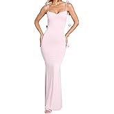Women's Sexy Maxi Dress Summer Elegant Floral Bodycon Spaghetti Strap Sleeveless Backless Fishtail Long Dress