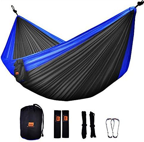 Camping Hammock - ONTODEX Double Parachute Hammock with Tree Straps for Travel, Backpacking, Hiking, Camping and Outdoors Activities