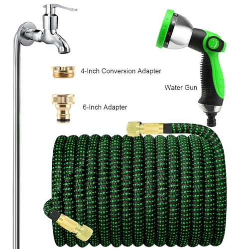 50ft Expandable Garden Hose Pipe 50ft Magic Flexible Garden Hose with 10 Upgraded Water Spray Modes, 3 Layers Latex Tangle Free, Garden Hose for Gardening and