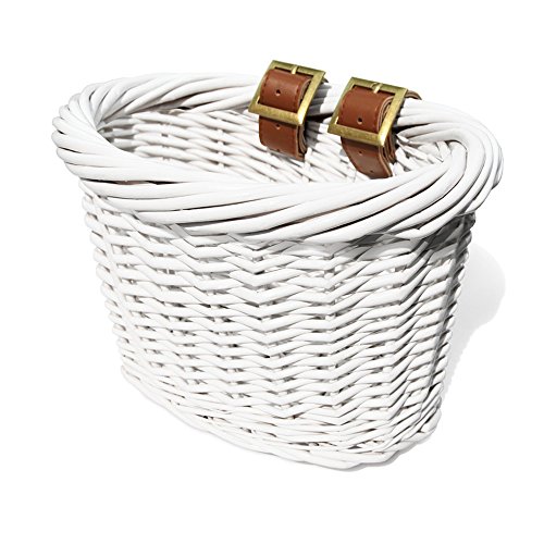 Colorbasket Kid's Front Handlebar Wicker Bike Basket - White