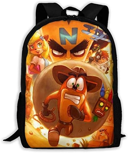 Crash-Bandi-Coot Unisex School Backpack Schoolbag Bookbag Zipper Daypack Multi-Function Travel Daypack for Girls Boys Kid's and Adult