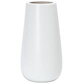 D'vine Dev 12 Inch White Elegant Oval Ceramic Vase for Flowers, Home Décor Vase with Design Box, VS-LD-C-4