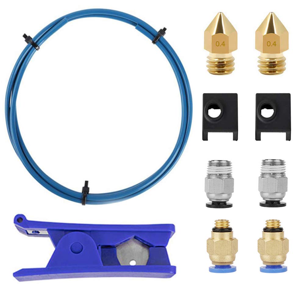 Creality Upgrade 3D Printer Kit with Capricorn Premium XS Bowden Tubing 1M， PTFE Teflon Tube Cutter, Pneumatic Fittings and MK8 Socks and Extra Nozzles for Ender 3/3 Pro/5 CR-10 Series/10S/20/20 Pro: Industrial & Scientific