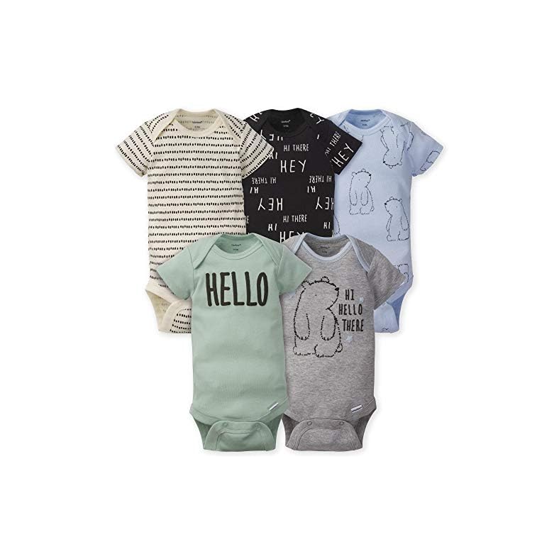 Gerber baby-boys 5-pack Short Sleeve Variety Onesies Bodysuits