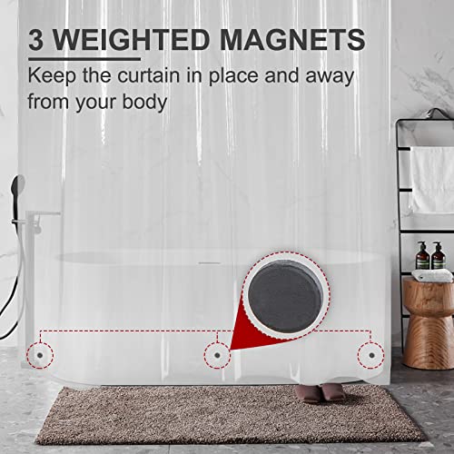 Amazer Clear Shower Curtain Liner, PEVA 5G Heavy Duty Plastic Shower