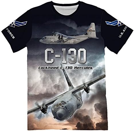 USAF Air Force C-130 Hercules T-Shirt for Men 3D Allover Printed