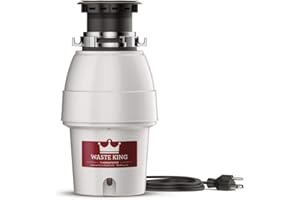 Waste King L-2600 Legend Series 1/2 HP Continuous Feed Garbage Disposal with Power Cord, Waste Disposer for Kitchen Sink