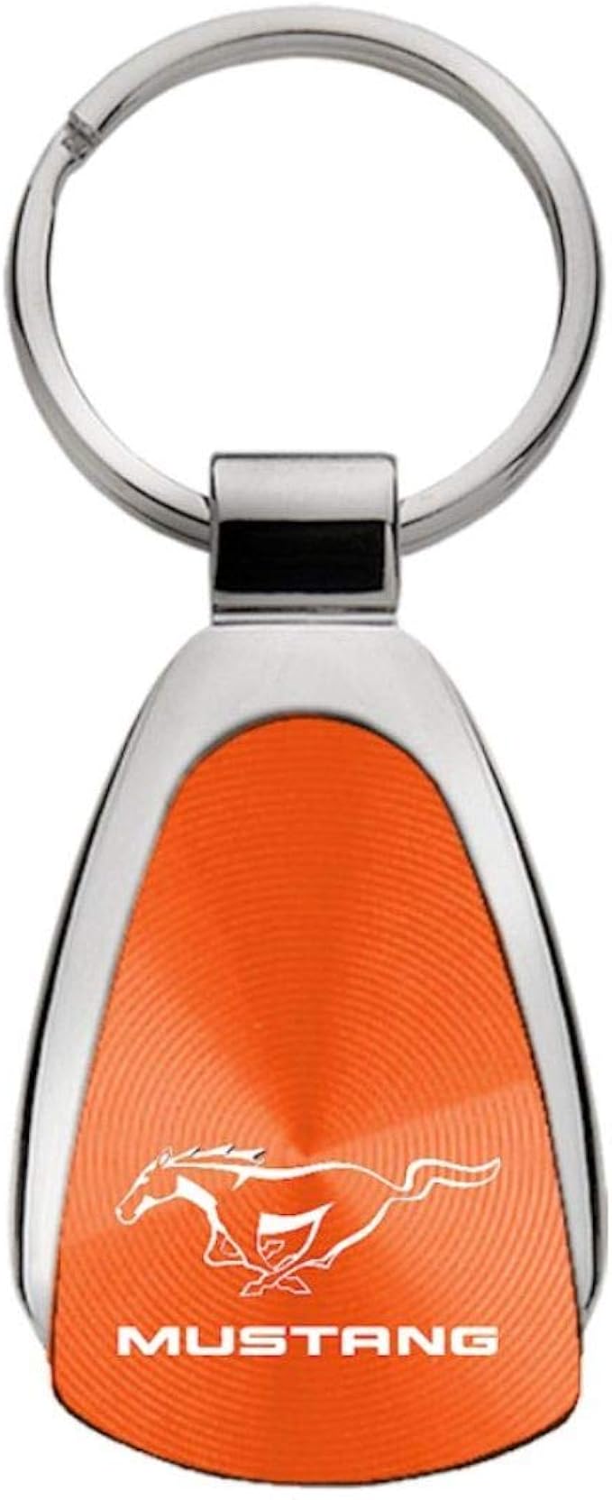 ford keychain amazon on Amazon Com Ford Genuine Mustang Orange Logo Metal Chrome Tear Drop Key Chain Ring Fob Clothing