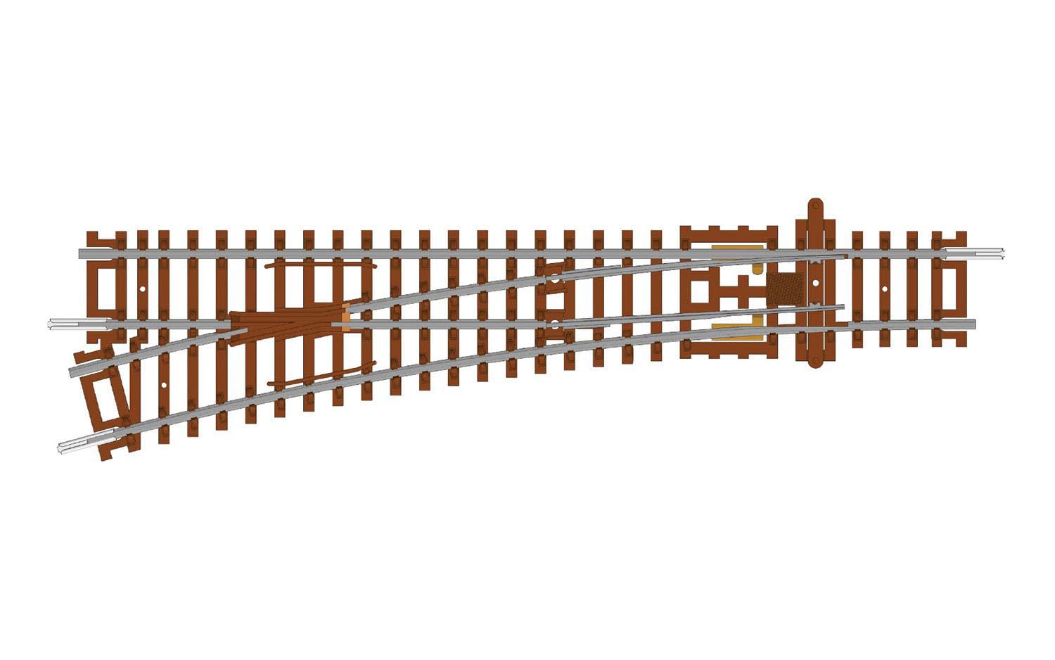 Hornby - TT8008 TT Gauge Left Hand Point 166mm 15° - Extra Track Pieces for Model Railway Sets, Toy Train Track Pieces, Includes: 1x 631mm Left Hand Point - Hobbies for Men - Scale 1:120