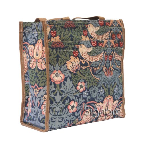 Tapestry Bag. Red Floral William Morris Strawberry Thief Travel Duffel