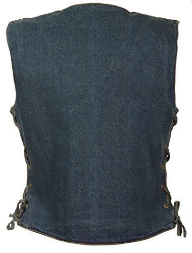 Milwaukee Women's 4 Front Snap Denim Vest (Blue, 4X-Large) (14/12 OZ DEN)