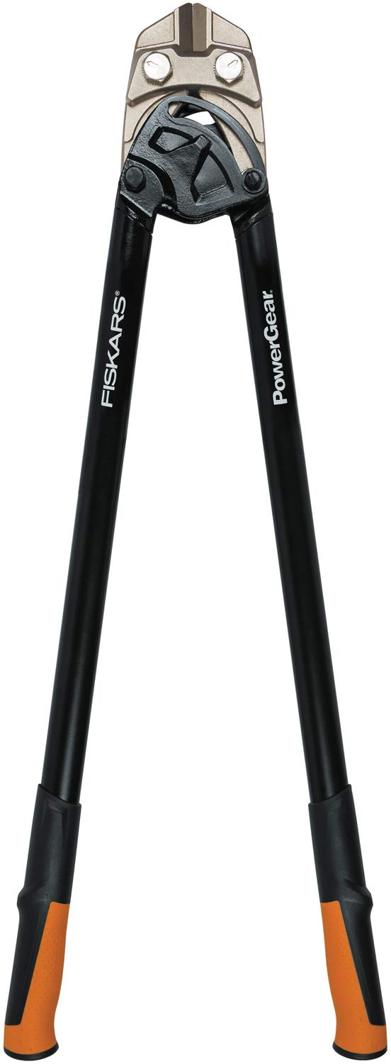 Fiskars PowerGear Bolt Cutter, 30% More Power, Length 91cm, Steel Blade/Plastic Handle, Black/Orange, 1027216