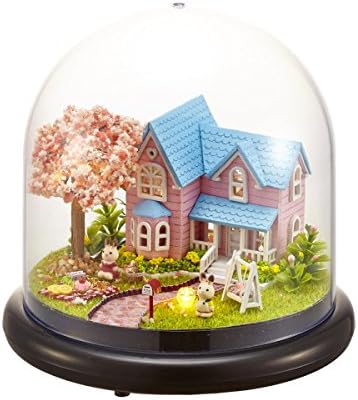 ZUINIUBI 1:32 Cuteroom Dollhouse Miniature Cherry House DIY Kit With Cover And LED