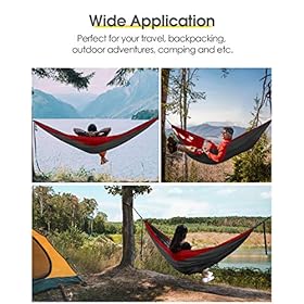 Kootek Camping Hammock with Net Double & Single Portable Hammocks Parachute Lightweight Nylon with Tree Straps for… 51eMSODdAvL