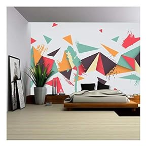 Vector - Vector Background. Illustration of Abstract Texture with Triangles - Removable Wall Mural | Self-Adhesive Large Wallpaper - 66x96 inches