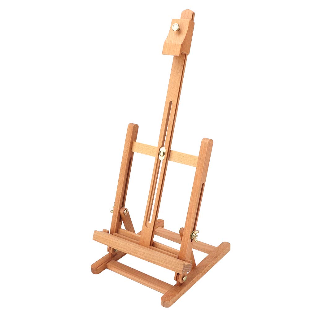 Jacksking Artist Wooden Table, Small Wooden Adjustable Tabletop H-Frame Easel Studio Artist Display Stand Drawing Board,Easel Display
