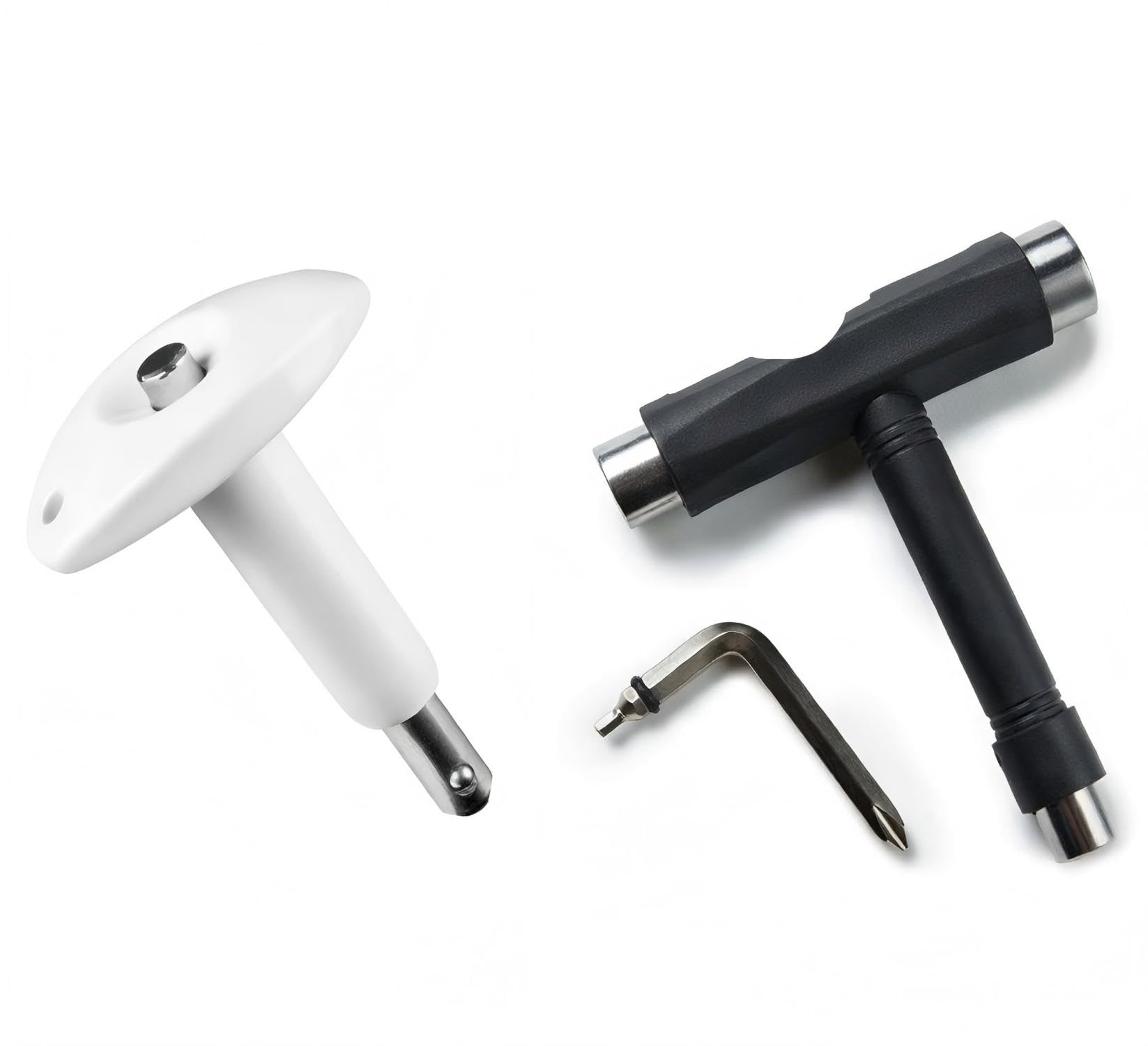 Photo 1 of Lanties Skate Tools Kit Multi Function Portable Skateboard Bearing Press Tool Bearing Puller T Tool Accessory with T Type Allen Key and L Type Phillips for Roller Skates Skateboards Scooters