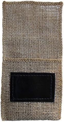 Natural Burlap Silverware Napkin Holders with reusable chalk square (Set of 100)