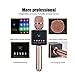 IMMOSO xi-08-microphone Portable Wireless Karaoke Microphone with LED Light, Rose Gold